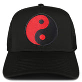 Armycrew Red Yin Yang Patch Structured Mesh Trucker Cap