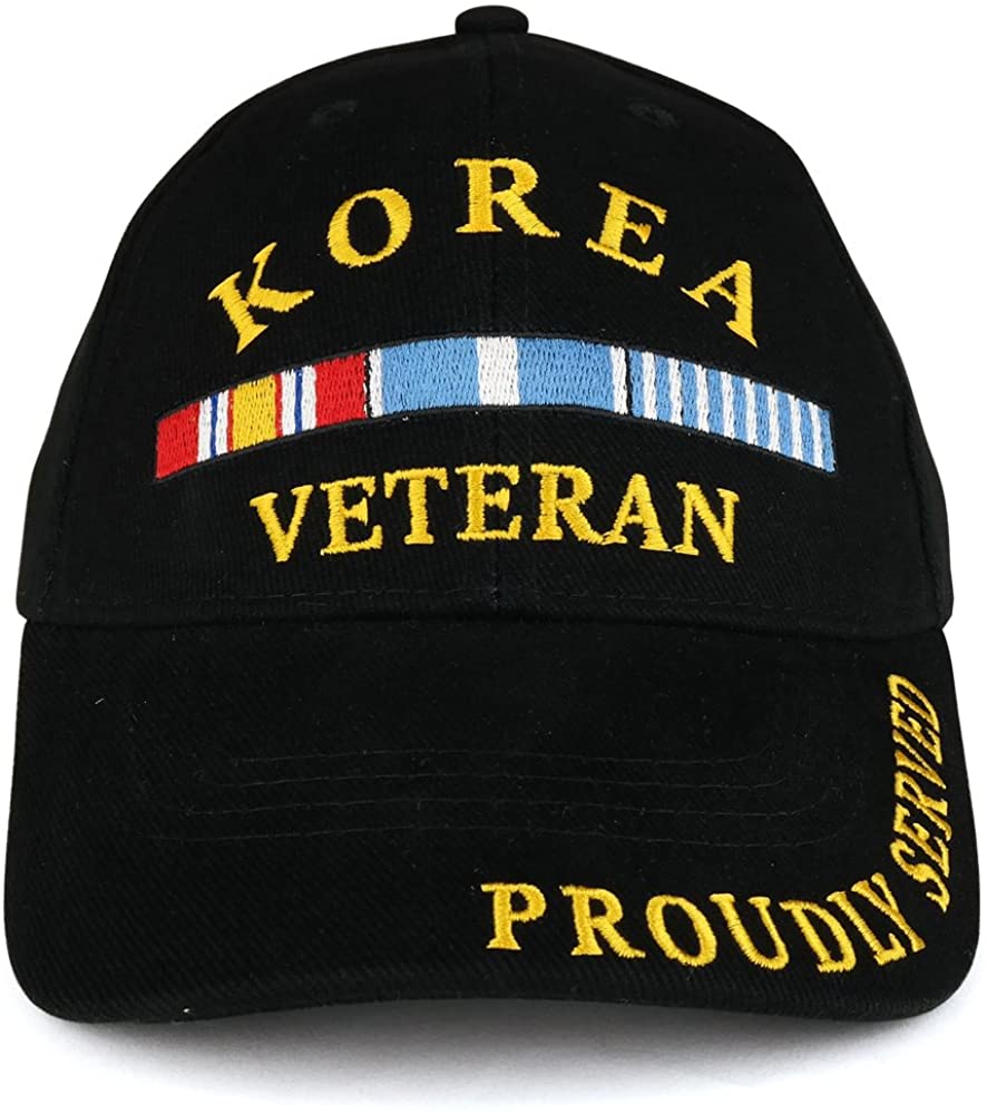 Armycrew Korea War Veteran Ribbon Embroidered Structured Military Baseball Cap