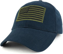 Armycrew USA American Flag Embroidered Subdued Olive Tactical Patch with Adjustable Operator Cap