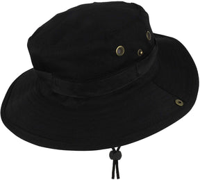 Armycrew Military Solid Plain Outdoor Boonie Hat with Adjustable Chin Strap