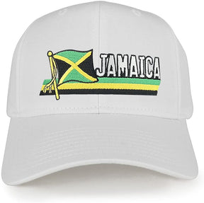 Jamaica Flag and Text Embroidered Cutout Iron on Patch Adjustable Baseball Cap