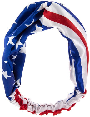 Armycrew Twisted Front USA Stars and Stripes Flag Print Headwrap