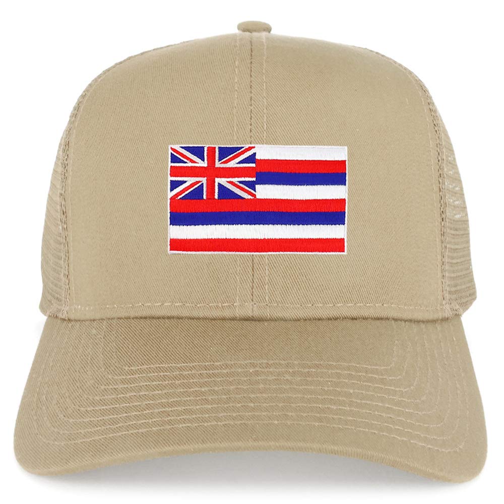 Armycrew New Hawaii Home State Flag Embroidered Patch Mesh Trucker Cap