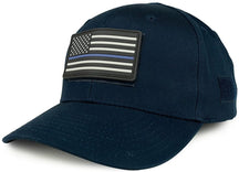 Armycrew USA Rubber Thin Blue Flag Tactical Patch Structured Operator Baseball Cap