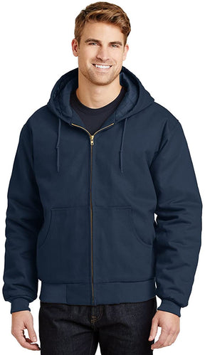 Cotton Duck Cloth Warm Work Jacket with Hoodie
