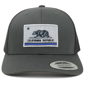 Armycrew California Thin Blue Line Flag Patch Mesh Trucker Cap