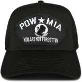 Armycrew POW MIA Not Forgotten Large Patch Snapback Mesh Trucker Cap
