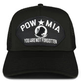 Armycrew XXL Oversize POW MIA Not Forgotten Large Patch Mesh Back Trucker Cap
