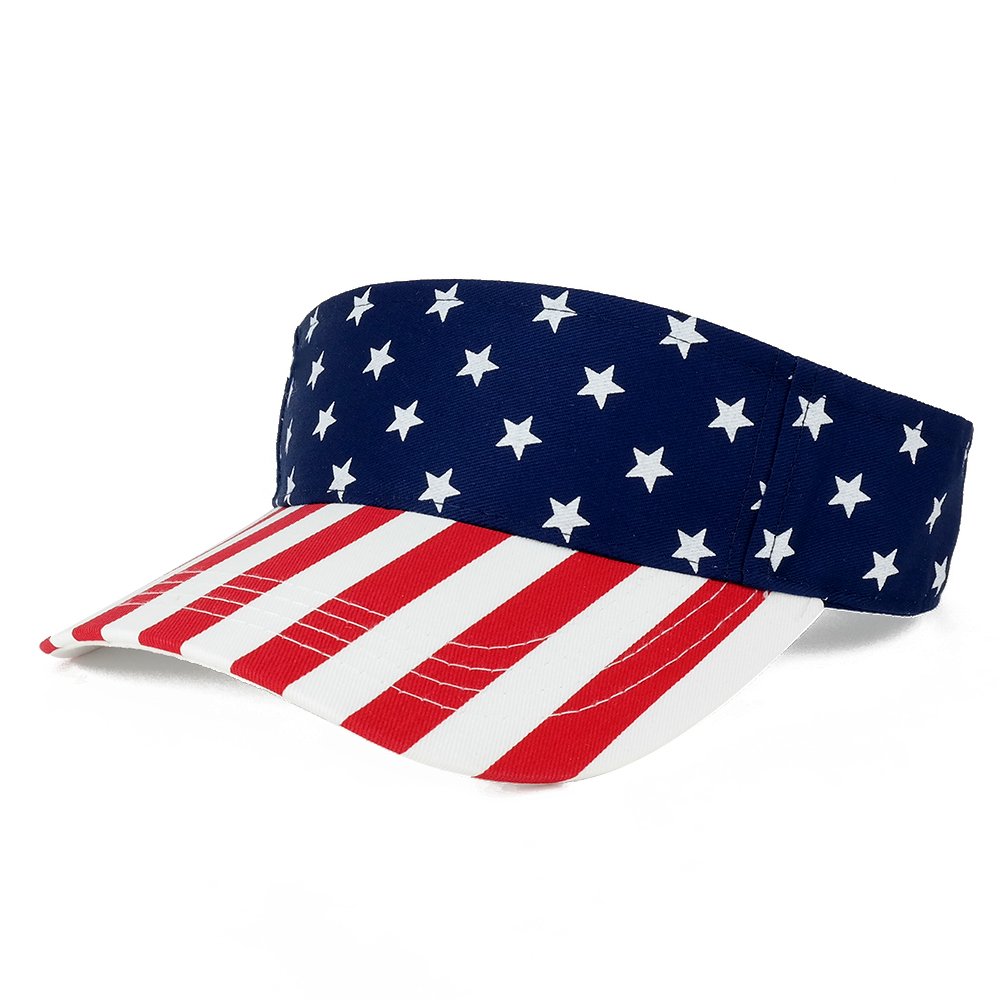MG American USA Flags Stars and Stripes Patriotic Twill Cotton Visor
