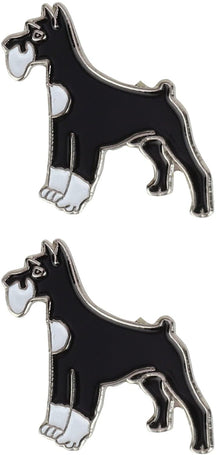 Armycrew Metallic Schnauzer Dog Badge Lapel Pins 2 Pack Set - SCHNAUZER