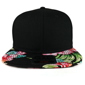 Armycrew Hawaiian Printed Visor Flat Bill Adjustable Snapback Baseball Cap