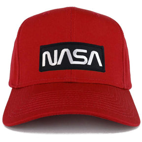 Armycrew NASA Black White Worm Structured High Profile Baseball Cap