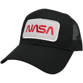 NASA Worm Red Text Patched Mesh Baseball Cap