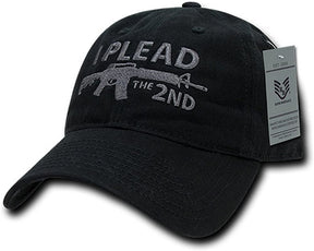 Armycrew I Plead The 2nd Embroidered Soft Crown Washed Cotton Baseball Cap