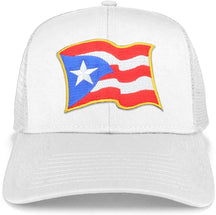Armycrew Puerto Rico Waving Flag Patch Structured Mesh Trucker Cap - Black