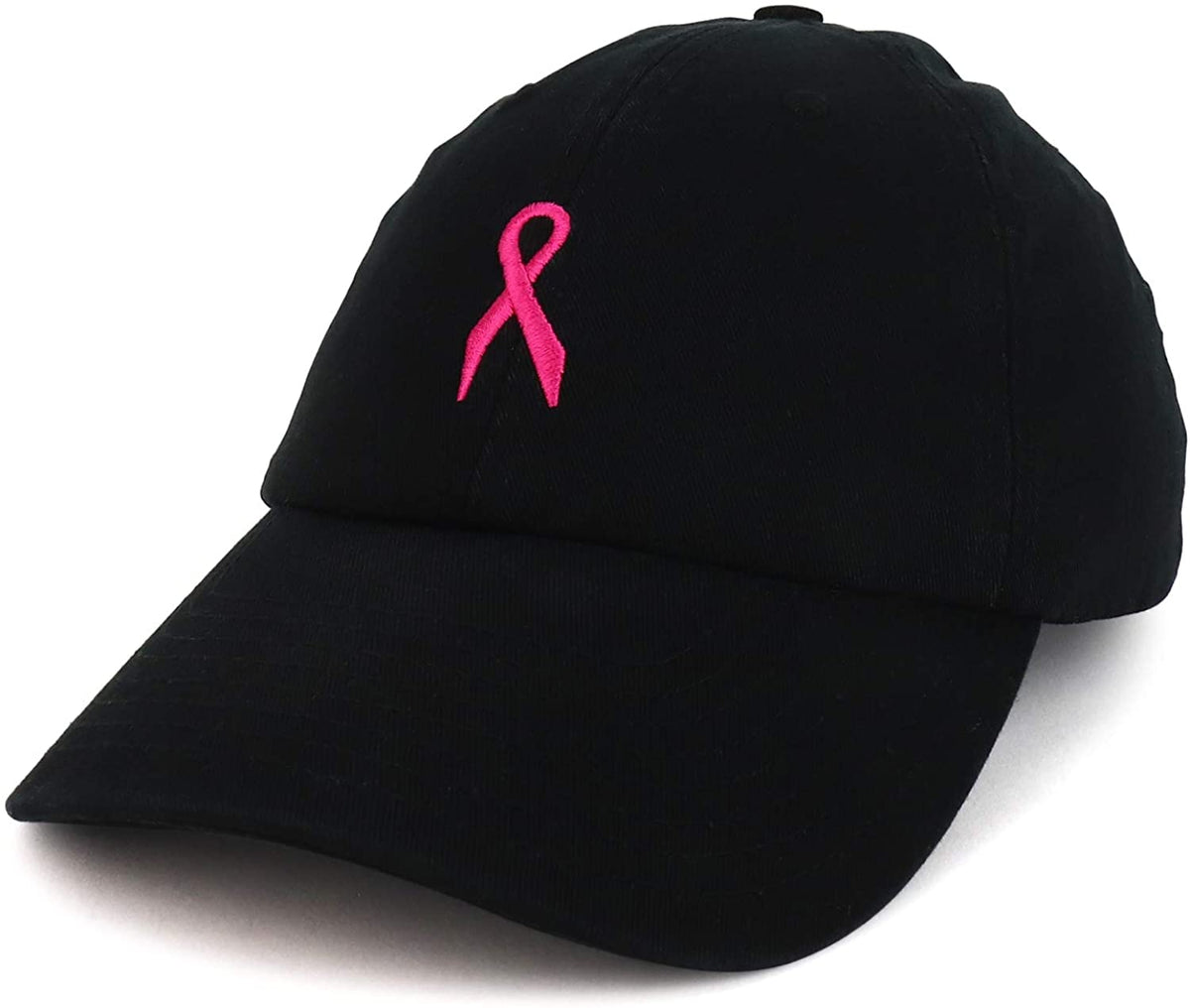 Armycrew Made in USA Small Breast Cancer Pink Ribbon Embroidered Soft Cotton Cap