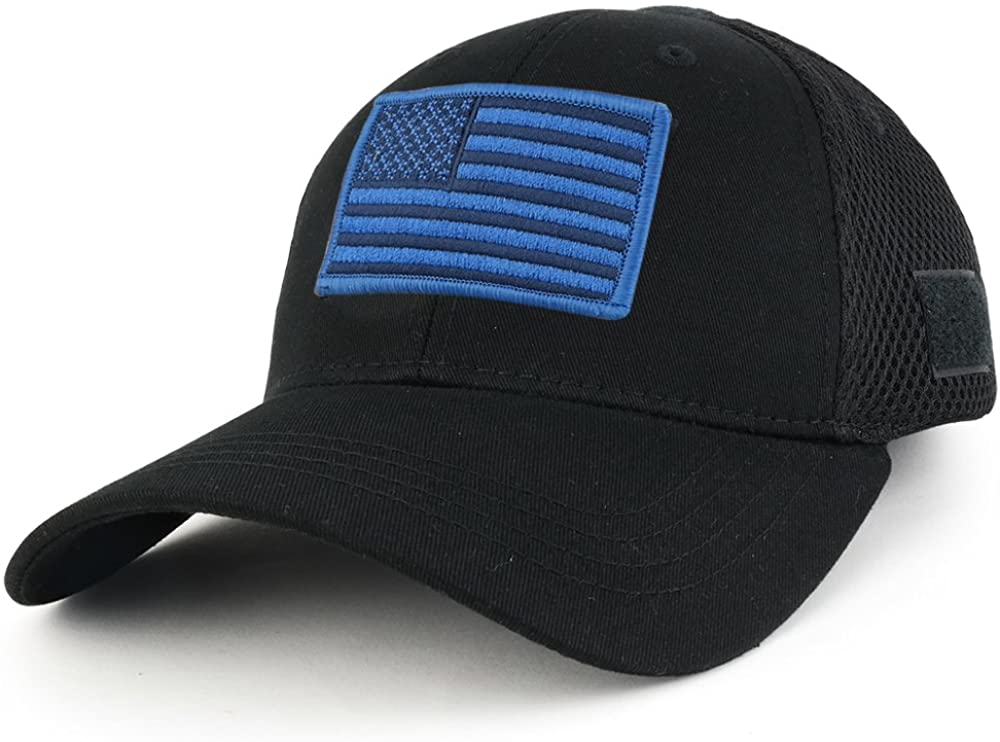 Armycrew US American Flag Navy Embroidered Patch Adjustable Low Crown Tactical Mesh Cap