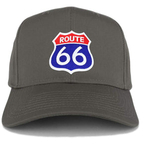 Armycrew Route 66 Blue Red Patch Structured Baseball Cap