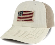 Armycrew Frayed American Flag Cotton Twill Two Tone Baseball Cap