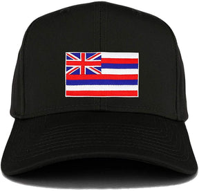 Armycrew XXL Oversize New Hawaii State Flag Patch Adjustable Baseball Cap - Black