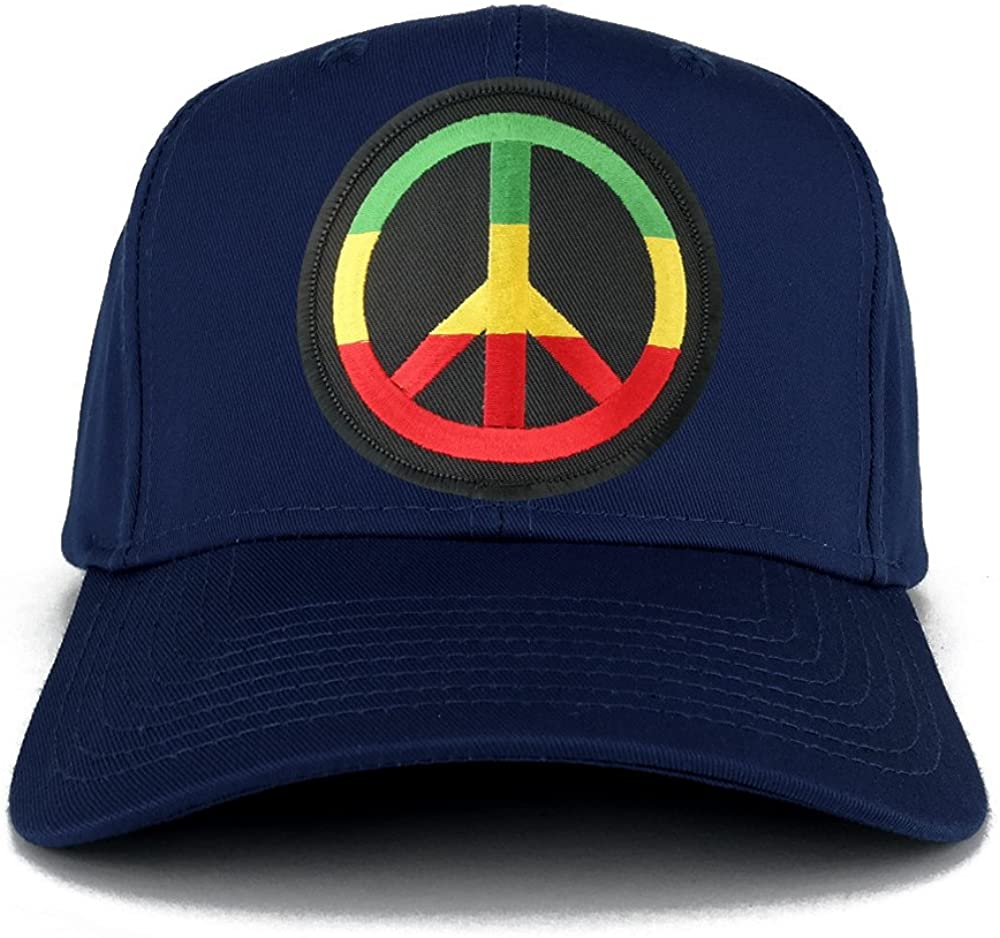 Rasta Peace Symbol Embroidered Iron on Circle Patch