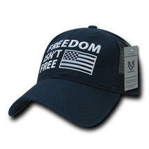 Armycrew Freedom Isn't Free American Flag Embroidered Unstructured Mesh Back Cap