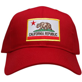 California Republic Embroidered Iron On Patch Gold Border Snapback Baseball Cap