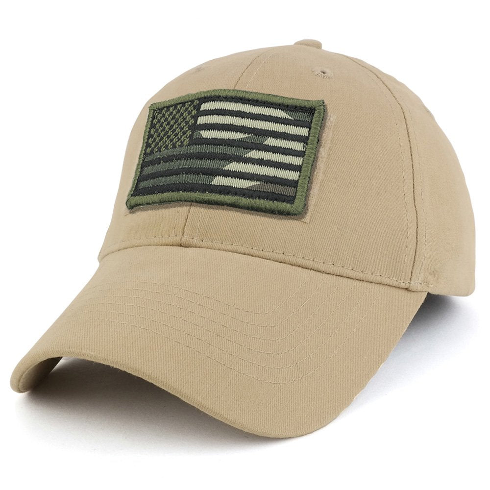 Armycrew USA Camo Flag Tactical Patch Cotton Adjustable Baseball Cap