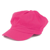 Women's Lightweight 100% Cotton Soft Fit Newsboy Cap with Elastic Back - Black
