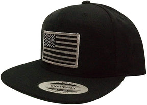 Flexfit Original Snapback with Patriotic American Flag Patch - Black (One Size, Desert Patch)