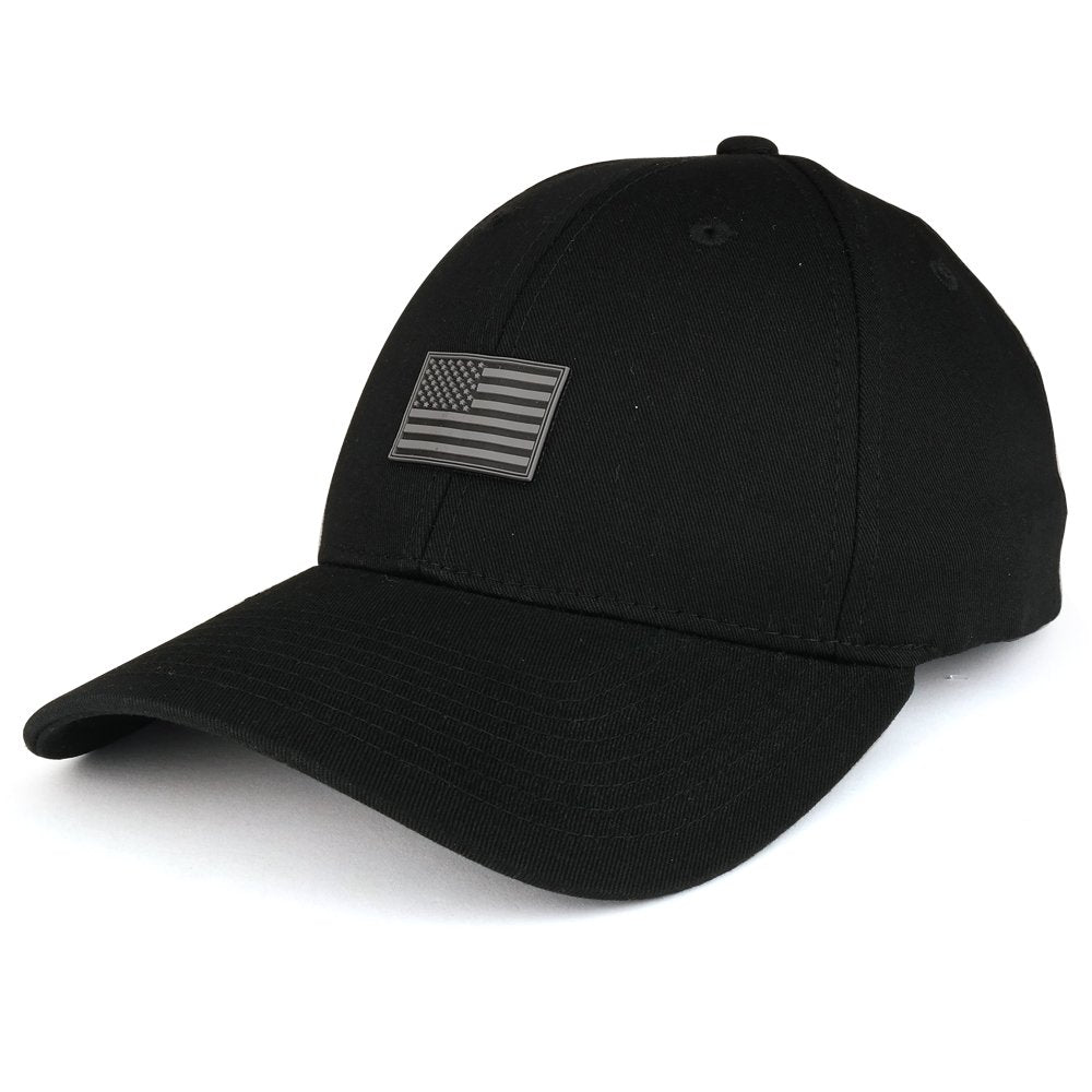 Armycrew Small Rubber American Flag Structured Cotton Adjustable Baseball Cap