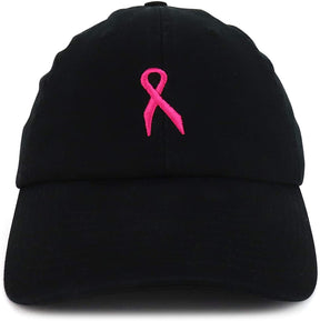 Armycrew Made in USA Small Breast Cancer Pink Ribbon Embroidered Soft Cotton Cap