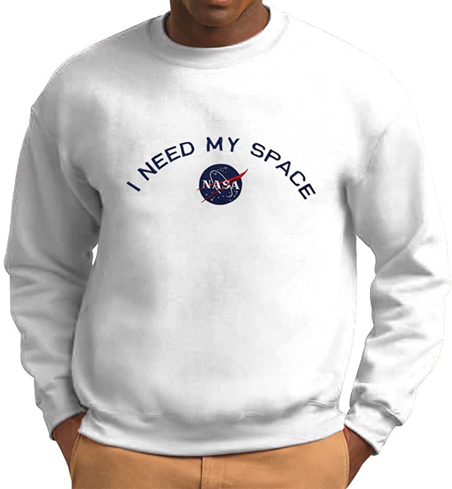 Men's NASA I Need My Space Insignia Embroidered Crewneck Sweatshirt