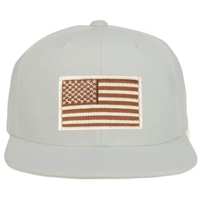 Armycrew Youth Kid Size Desert American Flag Patch Flat Bill Snapback Baseball Cap