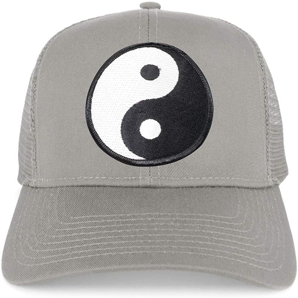 Armycrew White Yin Yang Patch Structured Mesh Trucker Cap