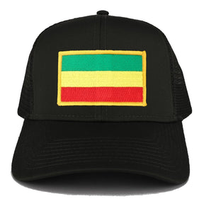 Green, Yellow and Red Rasta Flag Embroidered Iron on Patch Adjustable Trucker Cap