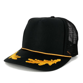 Armycrew Polyester Foam Front Oak Leaves High Crown Gold Style Trucker Mesh Back Cap