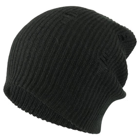 Armycrew Vintage Frayed Pattern Knit Deep Slouchy Beanie