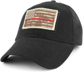 Armycrew USA Desert Digital Thin Red Flag Tactical Patch Cotton Adjustable Baseball Cap