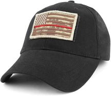 Armycrew USA Desert Digital Thin Red Flag Tactical Patch Cotton Adjustable Baseball Cap