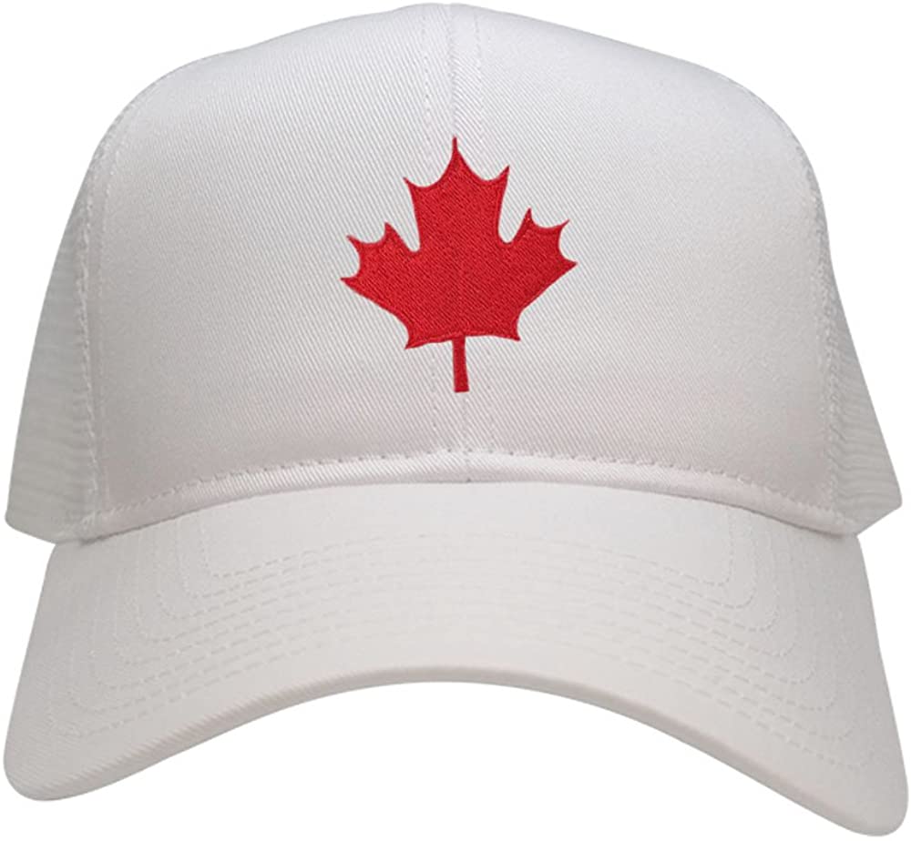 Canada Maple Leaf Embroidered Adjustable Mesh Trucker Baseball Cap