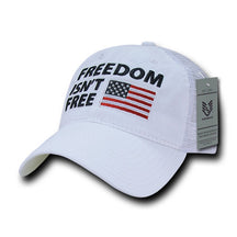 Armycrew Freedom Isn't Free American Flag Embroidered Unstructured Mesh Back Cap