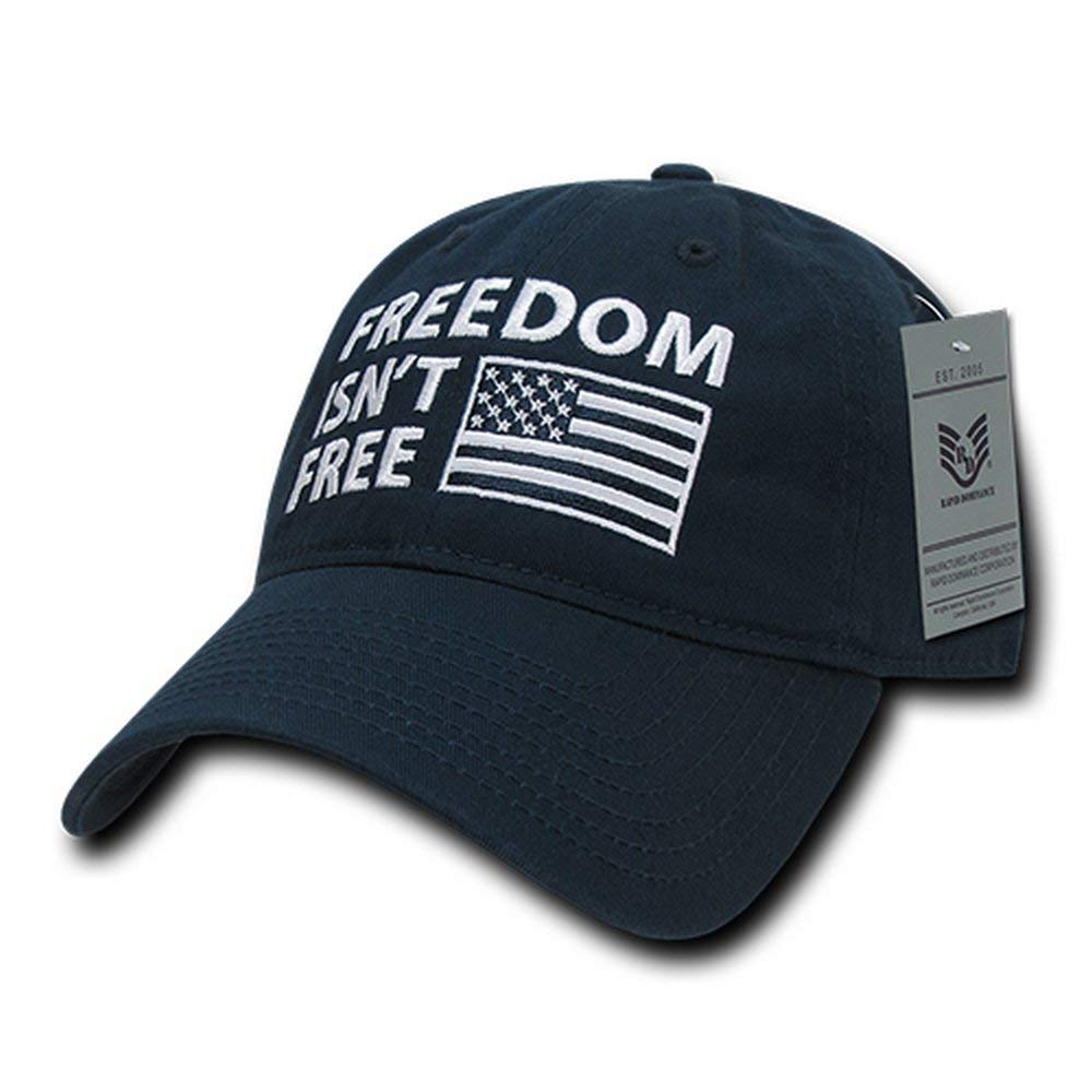 Armycrew Freedom Isn't Free Embroidered Soft Crown Washed Cotton Baseball Cap