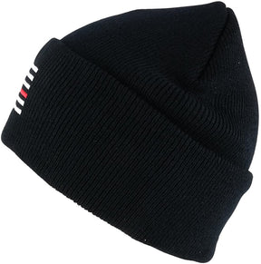 Thin RED Line American Flag Embroidered Cuff Beanie Hat