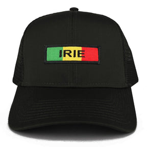 Irie Green Yellow Red Embroidered Iron on Patch Adjustable Trucker Mesh Cap