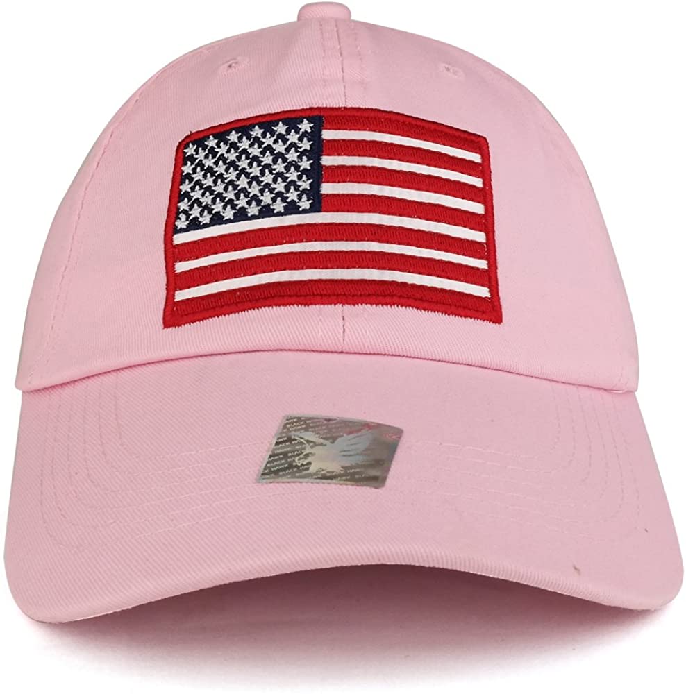 Armycrew Big US Flag Embroidered Unstructured Low Profile Adjustable Baseball Cap