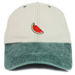Armycrew Watermelon Embroidered Patch Unstructured Cotton Washed Baseball Cap