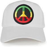 Rasta Peace Symbol Embroidered Iron on Circle Patch Ajustable Baseball Cap