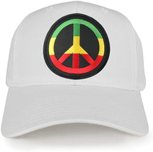 Rasta Peace Symbol Embroidered Iron on Circle Patch Ajustable Baseball Cap