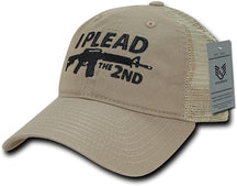 Armycrew I Plead The 2nd Embroidered Unstructured Mesh Back Cotton Cap